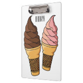 アイスクリームコーン漫画イラストレーション クリップボード (左)