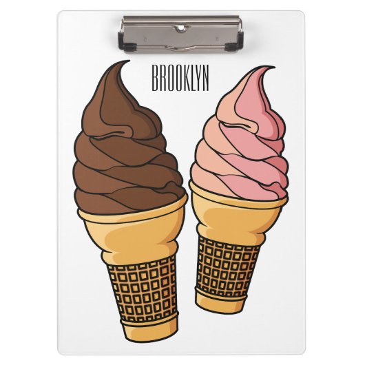 アイスクリームコーン漫画イラストレーション クリップボード (正面)