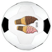 アイスクリームコーン漫画イラストレーション サッカーボール (回転)