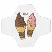 アイスクリームコーン漫画イラストレーション サッカーボール (フラット)