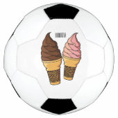 アイスクリームコーン漫画イラストレーション サッカーボール (正面)