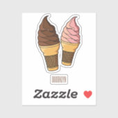 アイスクリームコーン漫画イラストレーション シール (シート)