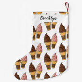 アイスクリームコーン漫画イラストレーション スモールクリスマスストッキング (裏面)