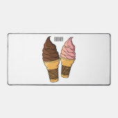 アイスクリームコーン漫画イラストレーション デスクマット (正面)