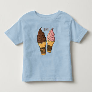 アイスクリームコーン漫画イラストレーション トドラーTシャツ