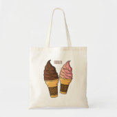 アイスクリームコーン漫画イラストレーション トートバッグ (正面)
