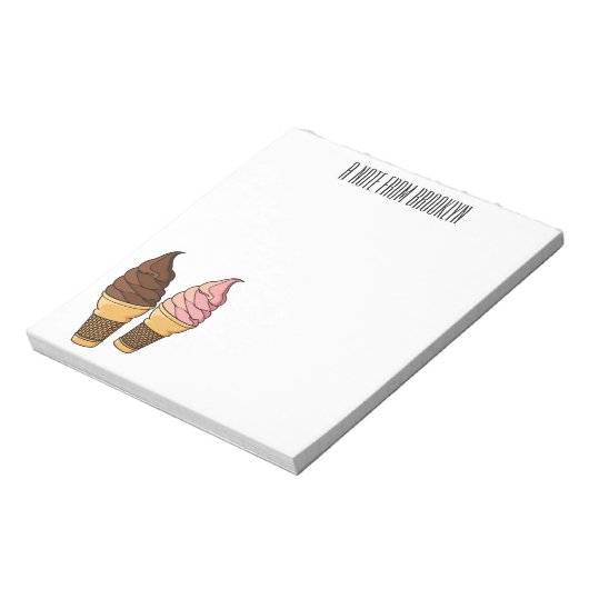 アイスクリームコーン漫画イラストレーション ノートパッド (回転)