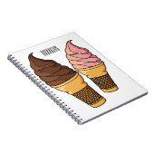 アイスクリームコーン漫画イラストレーション ノートブック (右側)