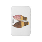 アイスクリームコーン漫画イラストレーション バスマット (正面縦)