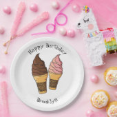 アイスクリームコーン漫画イラストレーション ペーパープレート (パーティー)
