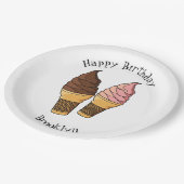 アイスクリームコーン漫画イラストレーション ペーパープレート (アングル)