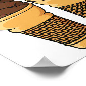 アイスクリームコーン漫画イラストレーション ポスター (角)