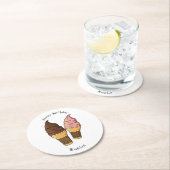 アイスクリームコーン漫画イラストレーション ラウンドペーパーコースター (インサイチュ)