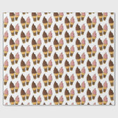 アイスクリームコーン漫画イラストレーション ラッピングペーパー (フラット)