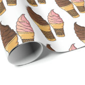 アイスクリームコーン漫画イラストレーション ラッピングペーパー (ロールコーナー)
