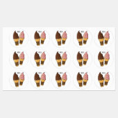 アイスクリームコーン漫画イラストレーション ラベル (シート)