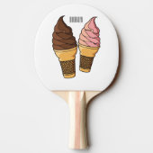 アイスクリームコーン漫画イラストレーション 卓球ラケット (裏面)