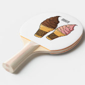 アイスクリームコーン漫画イラストレーション 卓球ラケット (正面アングル)