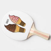 アイスクリームコーン漫画イラストレーション 卓球ラケット (横)