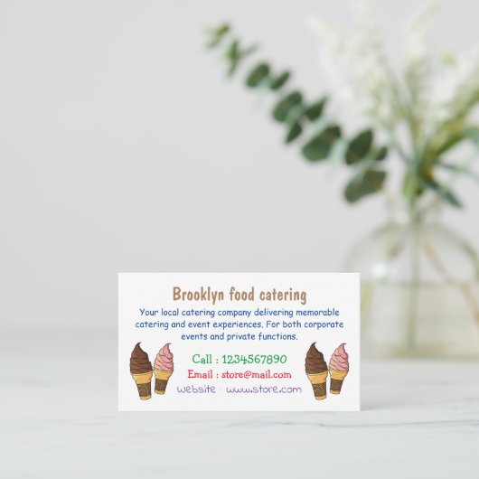 アイスクリームコーン漫画イラストレーション 名刺 (スタンド正面)