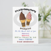 アイスクリームコーン漫画イラストレーション 招待状 (スタンド正面)