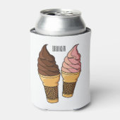 アイスクリームコーン漫画イラストレーション 缶クーラー (缶正面)