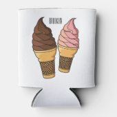 アイスクリームコーン漫画イラストレーション 缶クーラー (正面)