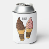 アイスクリームコーン漫画イラストレーション 缶クーラー (缶裏面)