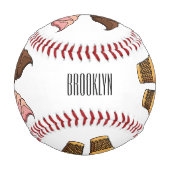 アイスクリームコーン漫画イラストレーション 野球ボール (裏面)