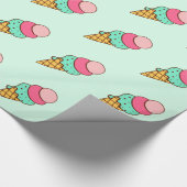 アイスクリームコーン誕生日パーティラッピング紙 ラッピングペーパー (角)