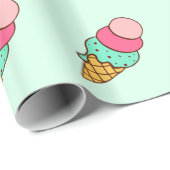 アイスクリームコーン誕生日パーティラッピング紙 ラッピングペーパー (ロールコーナー)