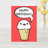 アイスクリームコーン誕生日 カード (黄色い花)