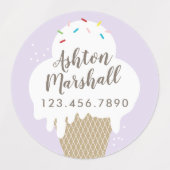 アイスクリームコーン防水キッズシール ラベル (デザイン2)