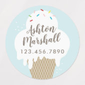 アイスクリームコーン防水キッズシール ラベル (デザイン1)