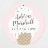 アイスクリームコーン防水キッズシール ラベル (デザイン1)