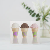 アイスクリームコーン3つ ポストカード (スタンド正面)