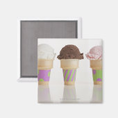 アイスクリームコーン3つ マグネット (正面/裏面)