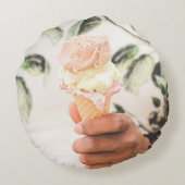 アイスクリームコーン3味の人 ラウンドクッション (裏面)