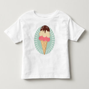 アイスクリームコーン-かわいいチョコレートバニラミントの緑 トドラーTシャツ