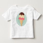 アイスクリームコーン – かわいいチョコレートバニラミントグリーン トドラーTシャツ (正面)