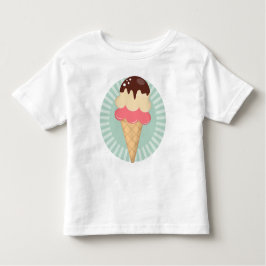 アイスクリームコーン – かわいいチョコレートバニラミントグリーン トドラーTシャツ