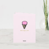 アイスクリームコーン – かわいいバレンタインデー カード (裏面)