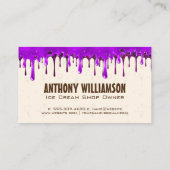 アイスクリームコーン | キラキラとアイシングの滴 名刺 (裏面)