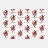 アイスクリームコーン、サンデーとミルクシェイク誕生日 ラッピングペーパーシート (正面)