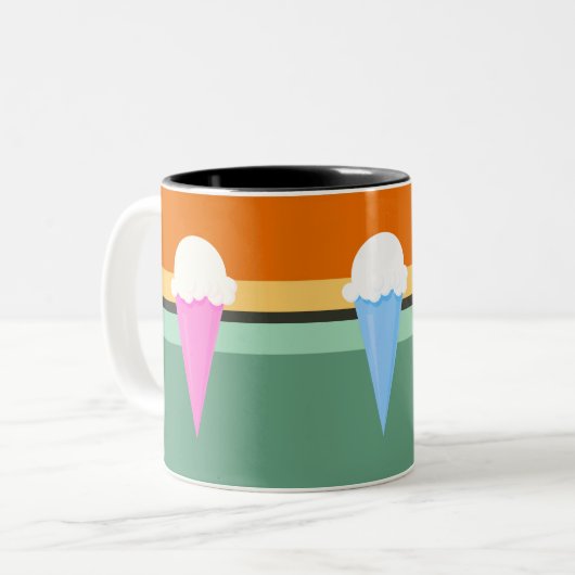 アイスクリームコーン ツートーンマグカップ (正面左)