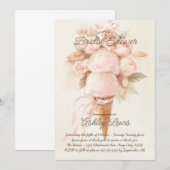 アイスクリームコーン ボーホー ブライズシャワー シック ゴールド 招待状 (正面/裏面)