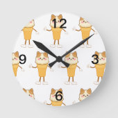 アイスクリームコーン ラウンド壁時計 (正面)