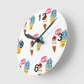アイスクリームコーン ラウンド壁時計 (傾斜)