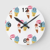 アイスクリームコーン ラウンド壁時計 (正面)