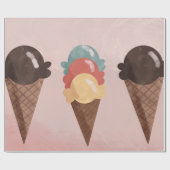 アイスクリームコーン ラッピングペーパー (フラット)